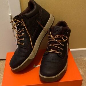 Timberland Men's Dark Brown Leather Sneakers